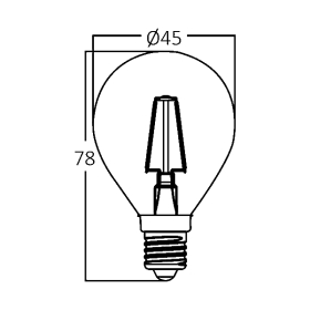 Žarulja LED 4W 2700K 470lm E14 P45 CLR filament BRAYTRON BA37-00410