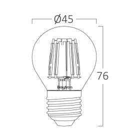 Žarulja LED 4W 2700K 470lm E27 G45 CLR IP20 filament BRAYTRON BA37-00420