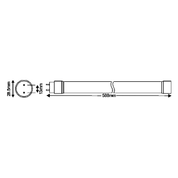 Cijev LED T8 9W 3000K 900lm 60cm IP20 staklena BRAYTRON BA52-20680