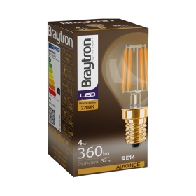 Žarulja LED 4W 2200K 360lm E14 P45 IP20 amber filament BRAYTRON BB37-00410