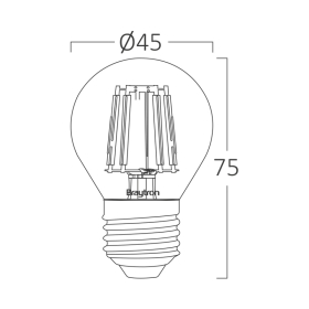 Žarulja LED 4W 2200K 360lm E27 G45 IP20 amber filament kuglica BRAYTRON BB37-00420