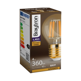 Žarulja LED 4W 2200K 360lm E27 G45 IP20 amber filament kuglica BRAYTRON BB37-00420