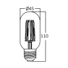 Žarulja LED 4W 2200K 360lm E27 T45 IP20 amber filament BRAYTRON BB39-00420