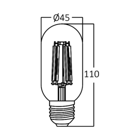 Žarulja LED 4W 2200K 360lm E27 T45 IP20 amber filament BRAYTRON BB39-00420