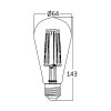 Žarulja LED 6W 2200K 540lm E27 ST64 IP20 amber filament BRAYTRON BB46-00620