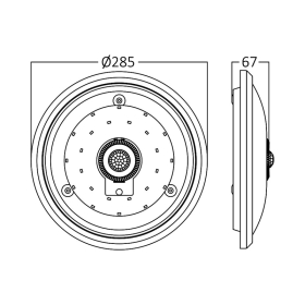 Stropna svjetiljka 15W 6500K 1460lm fi285mm IP20 sa senzorom okrugla BRAYTRON BC15-00330