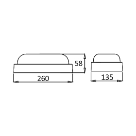 Zidna svjetiljka 18W 3000K 1780lm 260x135mm IP54 brodska bijela B-ELP BRAYTRON BC17-00900
