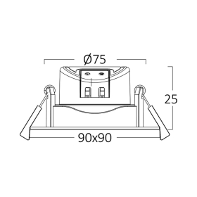 Stropna svjetiljka 5W 6500K 400lm 90x90 IP20 ugradbena kvadratna SPOT bijela BRAYTRON BD02-10530