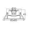 Stropna svjetiljka 7W 3CCT 630lm 85x85 IP20 ugradbena kvadratna SPOT srebrna BRAYTRON BD02-10783