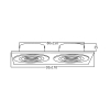 Kućište za GU10 žarulju max 2x35W 92x25x170mm IP20 pravokutno srebrno BRAYTRON BH03-00123