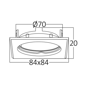 Kućište za GU10 žarulju max 35W 82x23x82mm IP20 kvadratno bijelo BRAYTRON BH03-02040