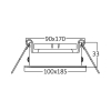 Kućište za GU10 žarulju max 2x35W 100x33x185mm IP20 pravokutno crno-bijelo BRAYTRON BH03-05030