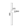 Zidna svjetiljka 16W 3000K 1160lm 103x800mm IP20 crna TINY BRAYTRON BH07-04101