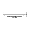 Stropna svjetiljka 20W 4000K 1980lm 260x260x65mm IP44 kvadratna BRAYTRON BH15-03110