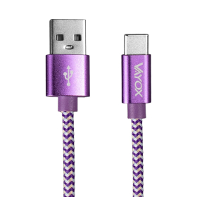 Kabel USB-USB Type C 1,5m ljubičasto bijeli VA0146