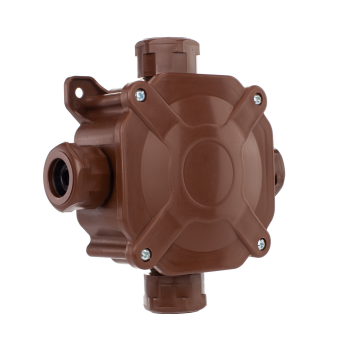 Kutija razvodna nadžbukna 75x75x33mm 4 uvoda PG16/5x4mm2 smeđa IP67 A.0035BR