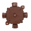 Kutija razvodna nadžbukna 75x75x33mm 4 uvoda PG16/5x4mm2 smeđa IP67 A.0035BR