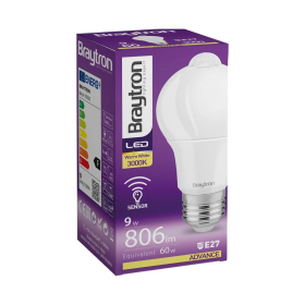 Žarulja LED 9W 3000K 806lm E27 A60 IP20 sa senzorom BRAYTRON BA14-70920