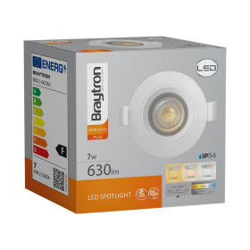 Stropna svjetiljka 7W 3CCT 630lm fi85 IP54 ugradbena okrugla SPOT bijela BRAYTRON BD01-00780