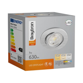Stropna svjetiljka 7W 3CCT 630lm fi85 IP20 ugradbena okrugla SPOT srebrna BRAYTRON BD02-00783