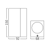 Zidna svjetiljka 2xGU10 max 2x35W 68x92x150mm IP44 crna RITA BRAYTRON BG32-00422