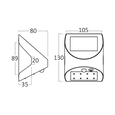 Solarna zidna svjetiljka 3W 6500K 105x130mm IP54 sa senzorom bijela BRAYTRON BG36-00130