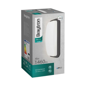Zidna svjetiljka 15W 6500K 1460lm 68x236x116mm IP65 pravokutna crna BG38-00332 ***EOL***
