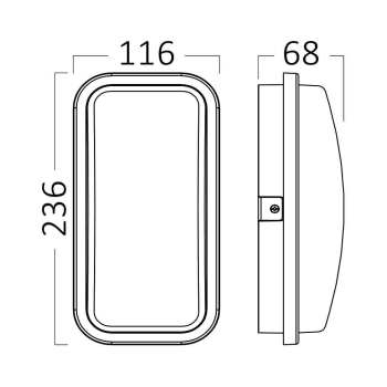 Zidna svjetiljka 15W 6500K 1460lm 68x236x116mm IP65 pravokutna crna BG38-00332 ***EOL***