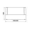 Zidna svjetiljka 15W 3000K 1450lm 160x160mm IP65 kvadratna crna BG38-01101 ***EOL***