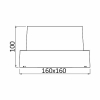 Zidna svjetiljka 15W 4000K 1450lm 160x160mm IP65 kvadratna crna BG38-01311