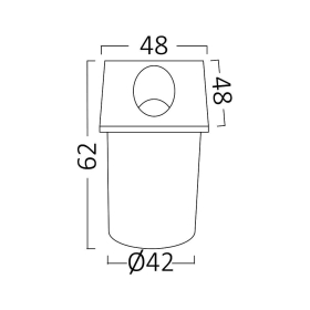 Zidna svjetiljka 2W 3000K 200lm 48x48mm IP65 kvadratna crna VECTOR BRAYTRON BG38-02301