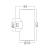 Zidna svjetiljka 2x9W 3/1 fi78 IP65 okrugla bijela VEKTA BRAYTRON BG38-02580
