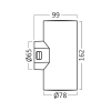 Zidna svjetiljka 2x9W 3/1 fi78 IP65 okrugla siva VEKTA BRAYTRON BG38-02582