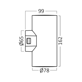 Zidna svjetiljka 2x9W 3/1 fi78 IP65 okrugla siva VEKTA BRAYTRON BG38-02582