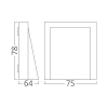 Zidna svjetiljka 6W 3/1 78x75mm IP65 kvadratna siva VEKTA BRAYTRON BG38-02682