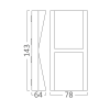 Zidna svjetiljka 2x6W 3/1 78x143mm IP65 pravokutna siva VEKTA BRAYTRON BG38-02782