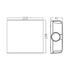 Zidna svjetiljka 2x1W 3/1 110x41x100mm IP65 siva VECTOR BRAYTRON BG38-03182