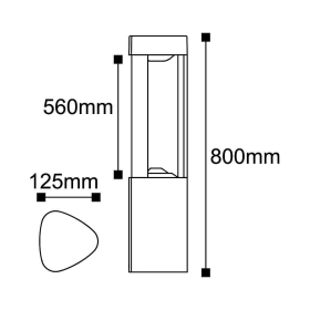 Podna svjetiljka 7W 3000K 600lm 125x800x125mm IP54 crna DALLAS BRAYTRON BG43-02302