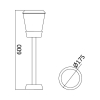 Podna svjetiljka max 23W E27 175x600xmm IP54 crna PARIS BRAYTRON BG43-03202