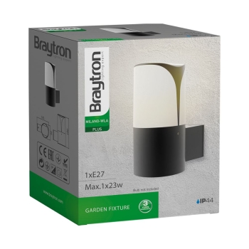 Zidna svjetiljka max 23W E27 90x180mm IP44 crna MILANO BRAYTRON BG43-04002