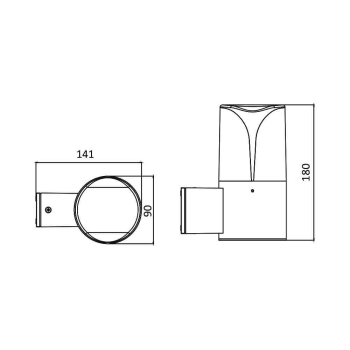 Zidna svjetiljka max 23W E27 90x180mm IP44 crna MILANO BRAYTRON BG43-04002