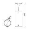 Podna svjetiljka max 23W E27 90x800xmm IP44 antracit MILANO BRAYTRON BG43-04302