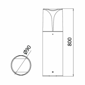 Podna svjetiljka max 23W E27 90x800xmm IP44 antracit MILANO BRAYTRON BG43-04302