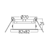 Kućište za GU10 žarulju max 35W 82x25x82mm IP20 kvadratno crno BRAYTRON BH03-02021