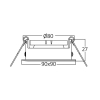 Kućište za GU10 žarulju max 35W 90x27x90mm IP20 kvadratno bijelo BRAYTRON BH03-04130