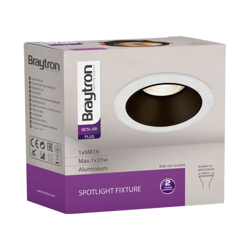 Kućište za GU10 žarulju max 35W fi85 IP20 okruglo zlatno-crno BRAYTRON BH03-05116