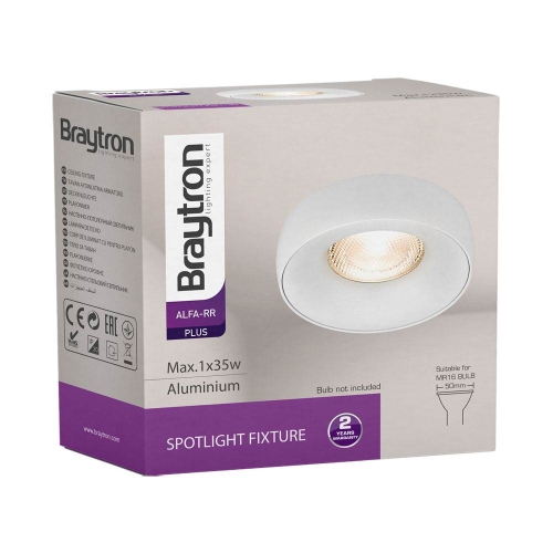 Kućište za GU10 žarulju max 35W fi95 IP20 okruglo bijelo BRAYTRON BH03-06010