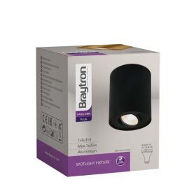Kućište za GU10 žarulju max 35W fi80 IP20 okruglo crno BRAYTRON BH04-00301