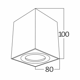 Kućište za GU10 žarulju max 35W 80x100x80mm IP20 kvadratno bijelo BRAYTRON BH04-00310