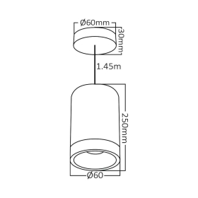 Visilica za GU10 žarulju max 35W fi60 IP20 okrugla bijela BRAYTRON BH04-00400